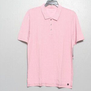 Threads for thought nwt pink stripe short sleeve polo